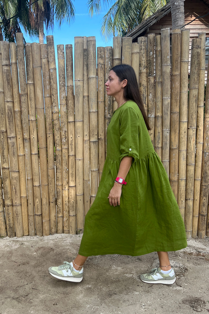 Pistachio - linen dress