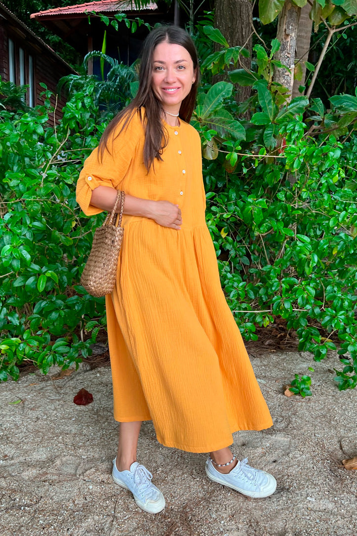 Orange - muslin dress